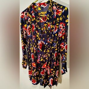 Old Navy long sleeve Medium MIDI Dress Navy blue, floral.